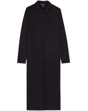 Eileen Fisher Stretch-Jersey Midi Shirt Dress - Black