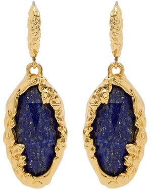 Alexis Brut Lapis-Embellished 14Kt-Plated Drop Earrings - Blue
