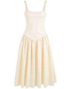 De La Vali Lola Satin Midi Dress - White