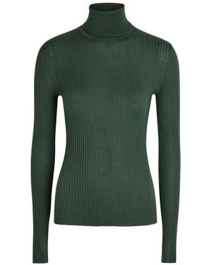Gabriela Hearst Peppe Roll-Neck Cashmere-Blend Top - Green