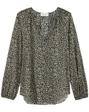 Matteau Voluminous Printed Cotton-Blend Blouse - Grey