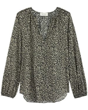 Matteau Voluminous Printed Cotton-Blend Blouse - Gray