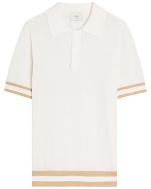 CHE Quinn Open-Knit Polo Shirt - White