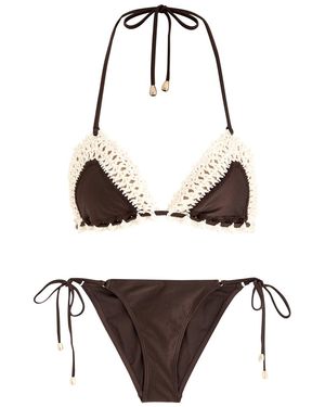 Zimmermann Acacia Crochet-Trimmed Bikini - Metallic