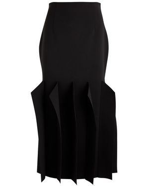 A.W.A.K.E. MODE Paneled Crepe Midi Skirt - Black