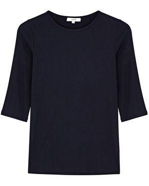 Vince Ribbed Stretch-jersey Top - Blue