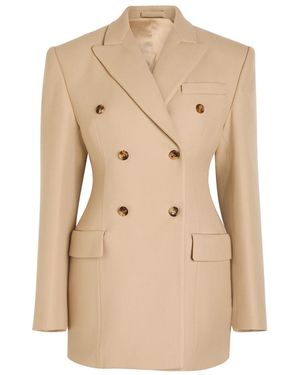 Wardrobe NYC Double-Breasted Wool Blazer - Natural