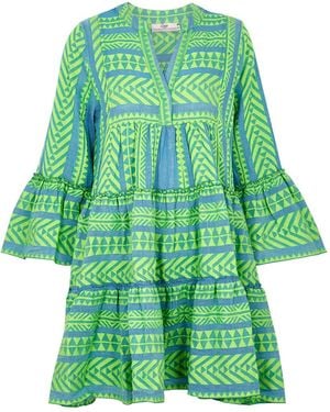 Devotion Devotion Ella Embroidered Cotton-blend Mini Dress - Green