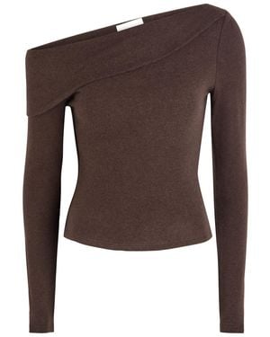Reformation Elio Off-The-Shoulder Knit Top - Brown
