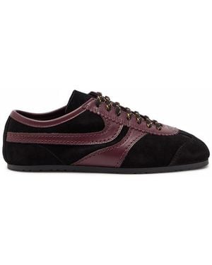 Dries Van Noten Dustin Panelled Suede Trainers - Brown