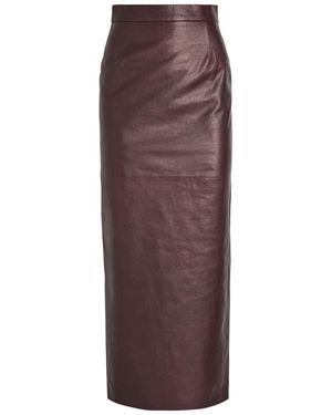 SKIIM Huguette Leather Maxi Skirt - Purple