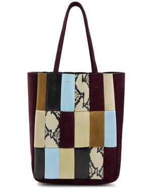 KHAITE Zoe Patchwork Suede Tote - Black