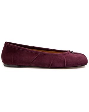 Maison Margiela Tabi Suede Ballet Flats - Red