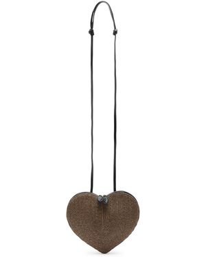 Alaïa Le Coeur Woven Cross-Body Bag - Natural
