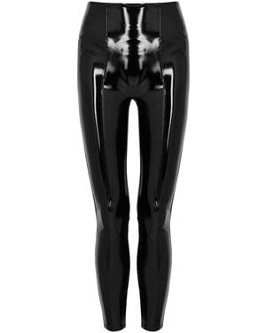 Spanx Patent Faux-Leather Leggings - Black