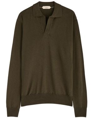 Aurélien Wool Polo Jumper - Green