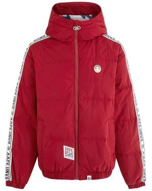 Aape Hooded Quilted Shell Jacket - Red