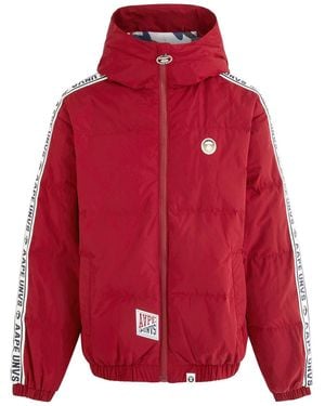Aape Hooded Quilted Shell Jacket - Red