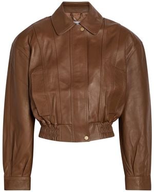 Ronny Kobo Samson Paneled Leather Jacket - Brown
