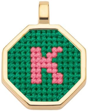 Maria Frering Letter K Pendant-Plated Necklace - Green