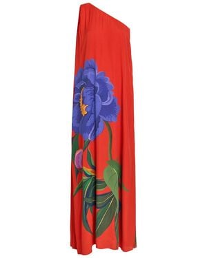 Borgo De Nor Lani Floral-Print One-Shoulder Crepe Maxi Dress - Red