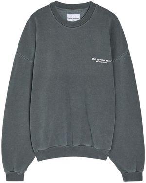 MKI Miyuki-Zoku Design Studio Logo-Print Cotton-Blend Sweatshirt - Grey