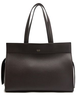 KHAITE Crosby Grained Leather Tote Bag - Black