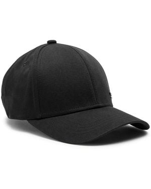 BOSS Logo-Appliquéd Canvas Cap - Black