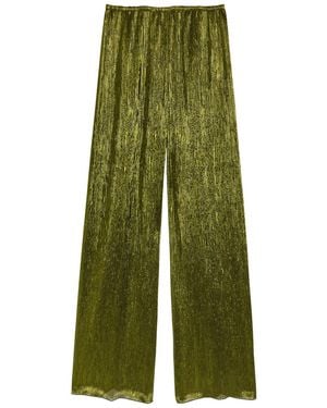 forte_forte Lamé Voile Trousers - Green