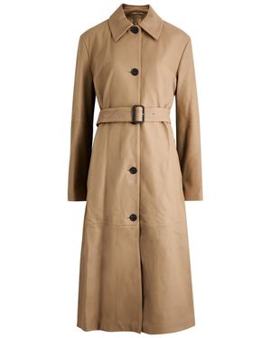 TOTEME Belted Leather Coat - Natural