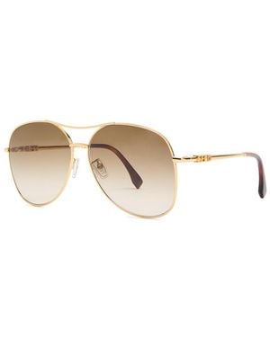 Fendi Aviator-Style Sunglasses - Natural