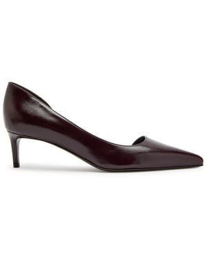 KHAITE Jett Dorsay 45 Glossed Leather Pumps - Brown