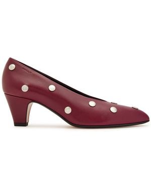 Bally Aline 55 Stud-Embellished Leather Court Shoes - Red