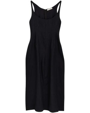 Faithfull the Brand Sanne Linen Midi Dress - Black