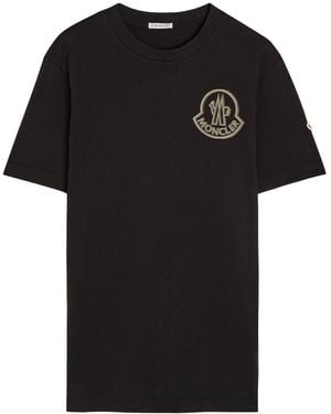 Moncler Logo Cotton T-Shirt - Black