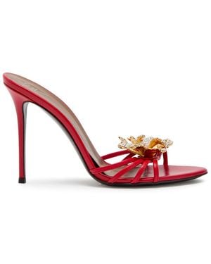Giuseppe Zanotti Clandestino 105 Embellished Leather Sandals - Red