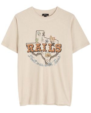 Rails Texax Logo Cotton T-Shirt - Natural