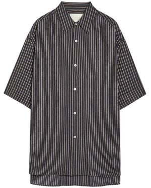 Studio Nicholson Sorono Striped Woven Shirt - Grey