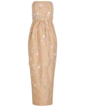 BERNADETTE Lena Floral Bead-Embellished Maxi Dress - Natural