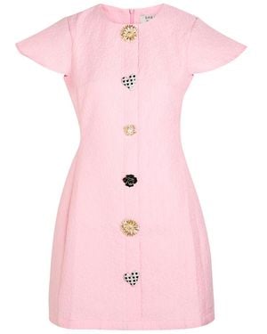 Sister Jane Dorada Floral-Jacquard Woven Mini Dress - Pink