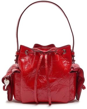 Acne Studios Multipocket Mini Patent Leather Bucket Bag - Red