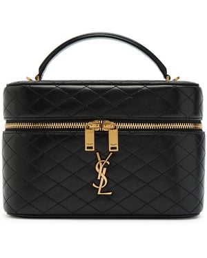 Saint Laurent Gaby Large Quilted Leather Top Handle Bag - Black