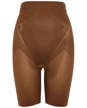 Spanx Thinstincts 2.0 High-Waist Mid-Thigh Shorts - Brown