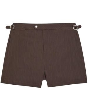 Raith Silas Striped Woven Swim Shorts - Brown