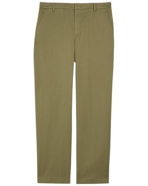 Vince Straight-Leg Stretch-Cotton Trousers - Green