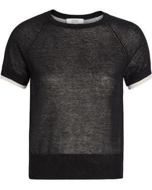 Vince Double-Layered Fine-Knit Cotton-Blend T-Shirt - Black