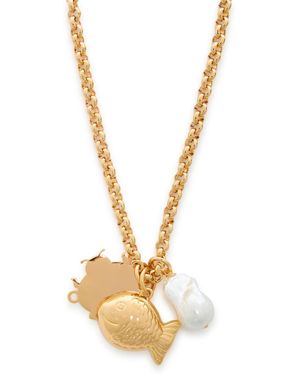 Timeless Pearly 24Kt-Plated Necklace - Metallic