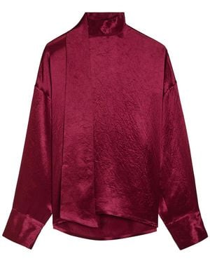 Maria McManus Scarf-Effect Satin Blouse - Red