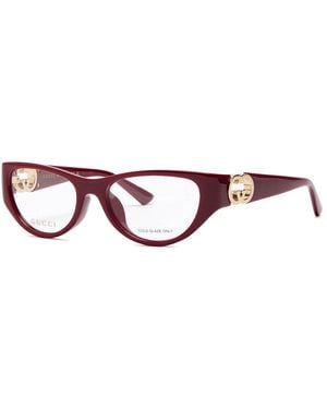 Gucci Oval-Frame Acetate Optical Glasses - Brown
