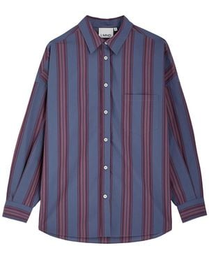 LMND Lemonade Chiara Striped Cotton-Poplin Shirt - Blue